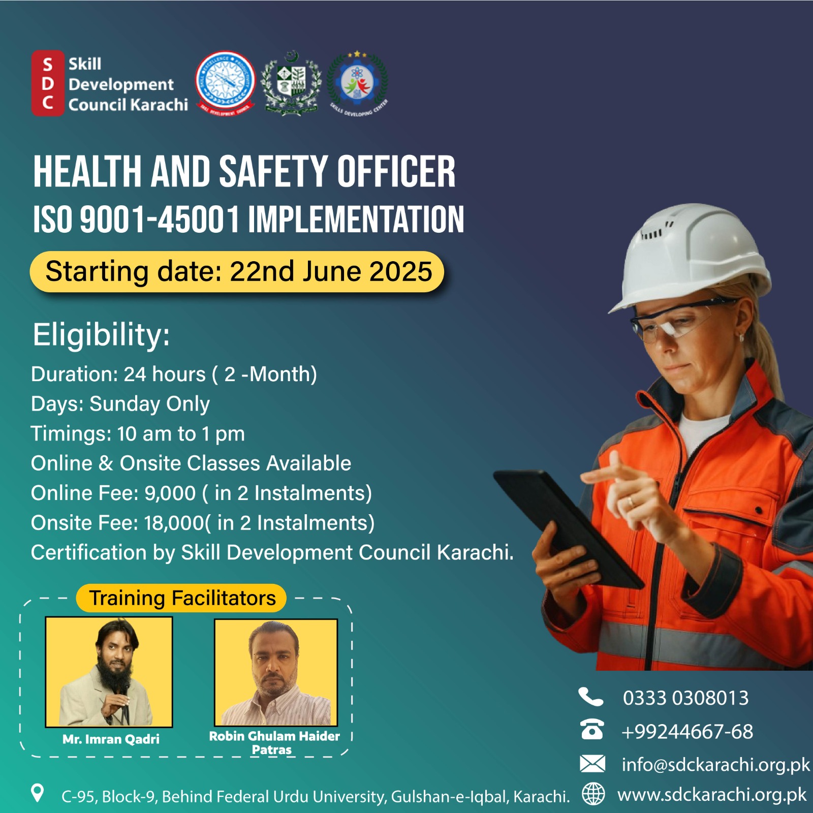 Health & Safety Officer – ISO 9001 & ISO 45001 Implementation