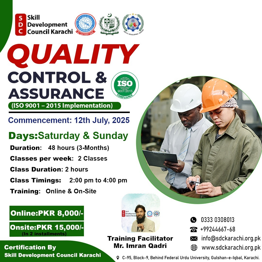 Certification in Quality Control & Assurance (ISO 9001:2015)