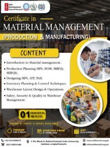 Certificate in material managemnet